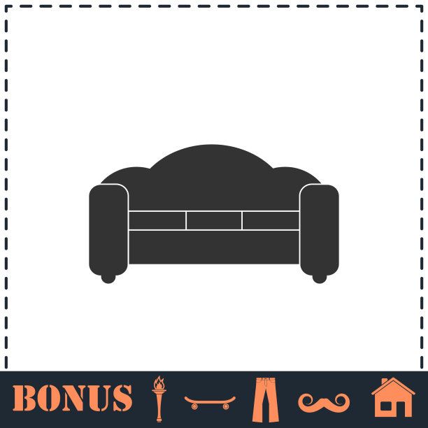 扶手椅图标平图片下载