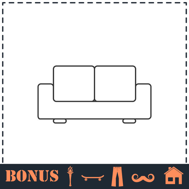 沙发图标平图片下载