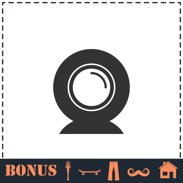 网络摄像头图标平坦图片下载