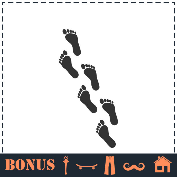 足迹图标平图片下载