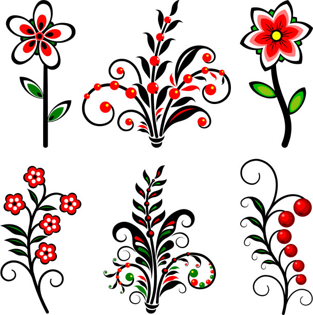 设置程式化的花图片下载