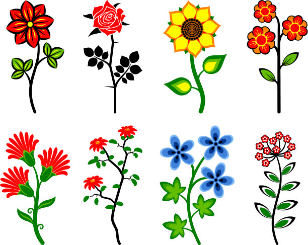 设置程式化的花图片下载