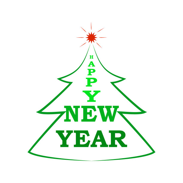 剪影设计，绿色云杉在白色的背景图片下载