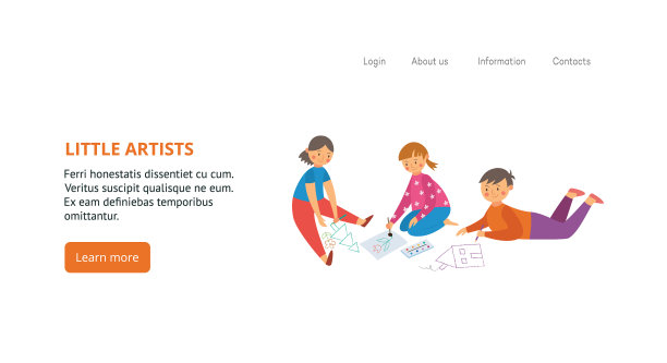 横幅为孩子的创意艺术班与很少图片下载