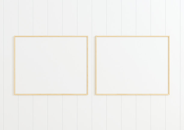 双8x10水平木框架模型在白色木墙。图片下载