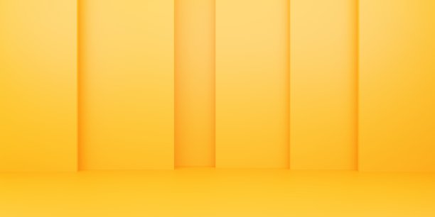空的黄色橙色抽象最小背景的3d渲染。广告设计场景，化妆品广告，展示，科技，食品，横幅，奶油，时尚，儿童，奢侈品。插图。产品显示图片下载