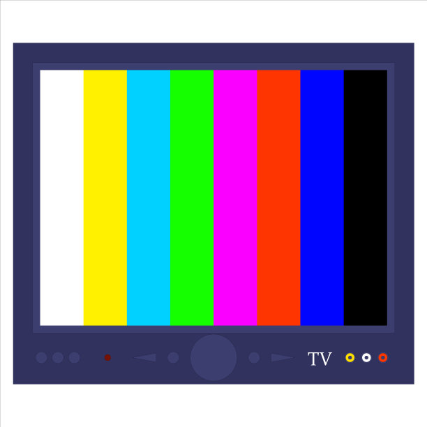 电视屏幕上的彩色垂直条纹图片下载
