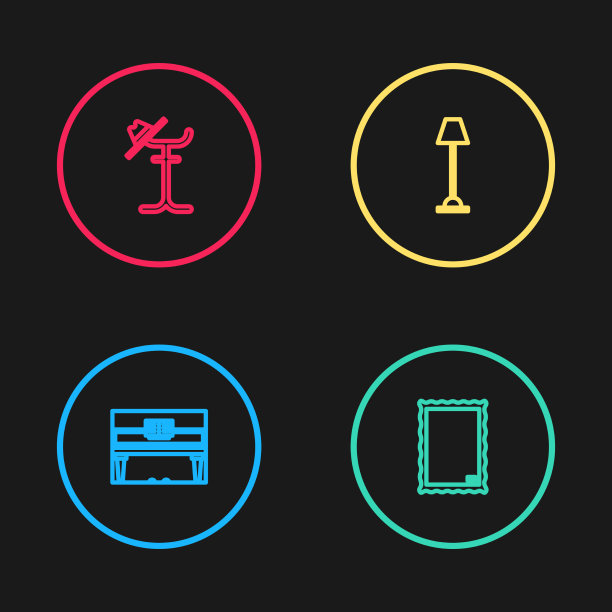 设线三角钢琴画落地灯及外套图片下载