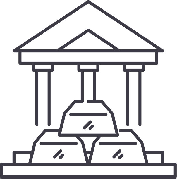 银行建筑概念图标线性孤立图片下载