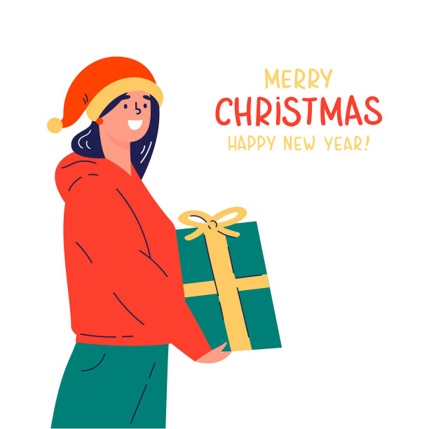 年轻女子的礼物和字母图片下载