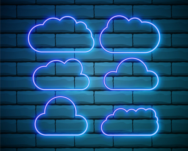 设置现实孤立的霓虹灯云图片下载