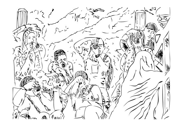 手画素描的希贾布模型照片狩猎图片下载