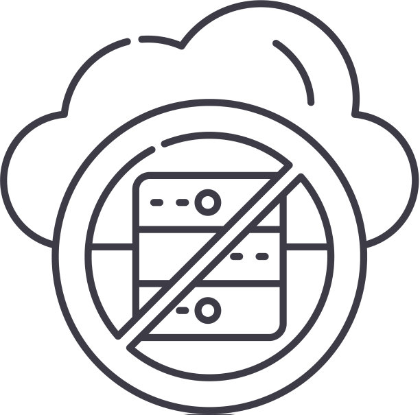 无服务器技术图标线性隔离图片下载