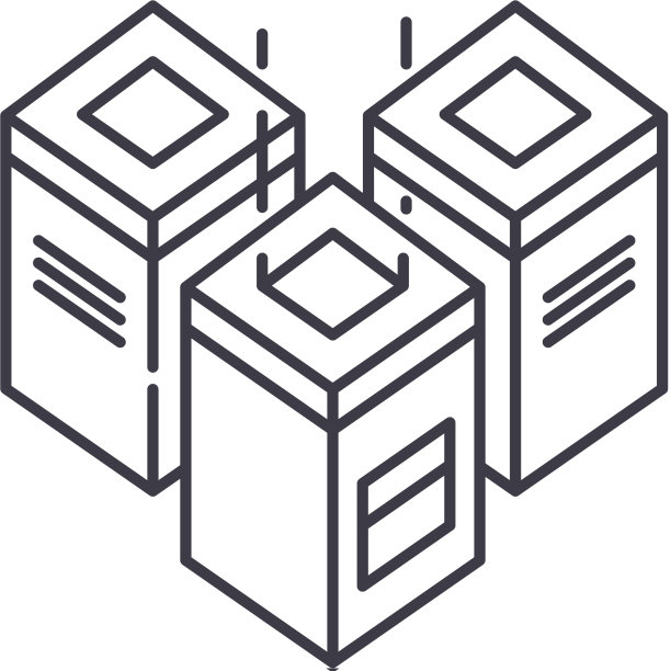 服务器大数据图标线性隔离图片下载