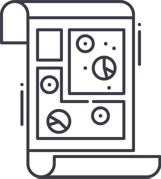 地图图标线性孤立的细线图片下载