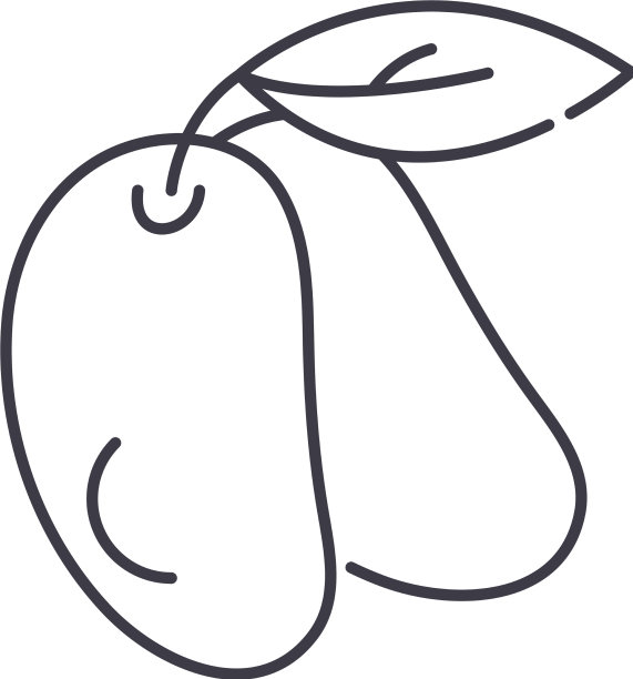 芒果图标线性隔离薄图片下载