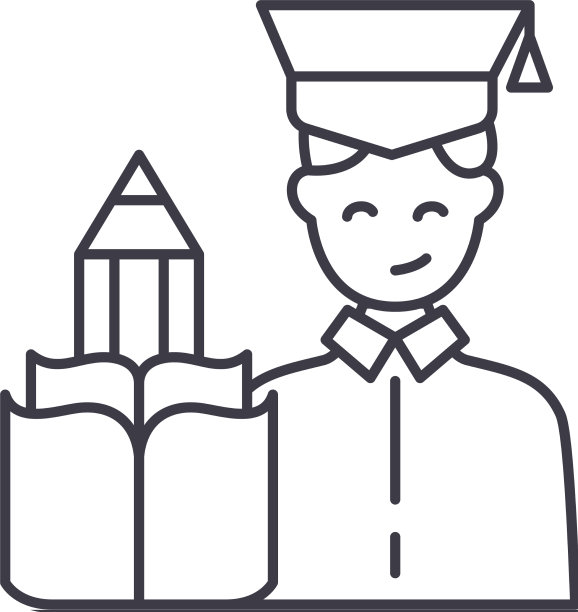 自学习图标线性孤立图片下载