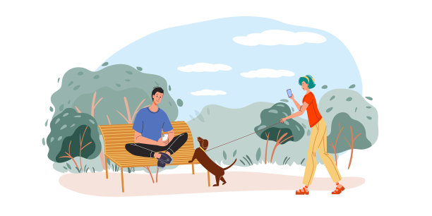 平面卡通人物上网图片下载