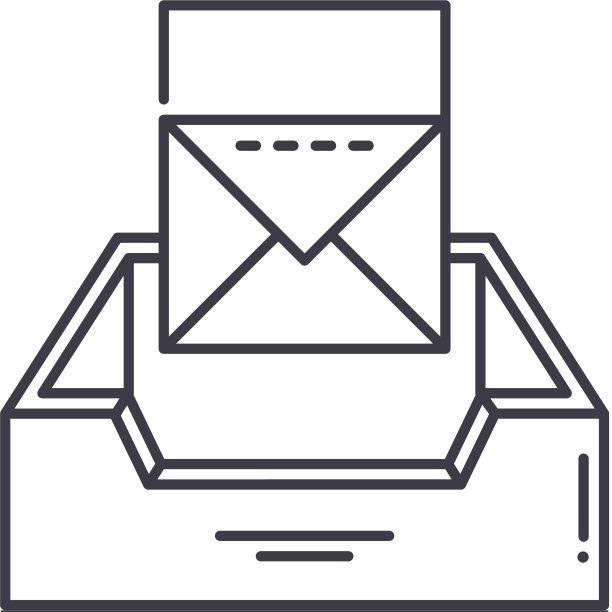 邮箱托盘图标线性隔离图片下载