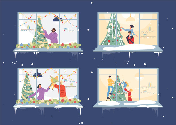 扁平卡通人物节日快乐图片下载