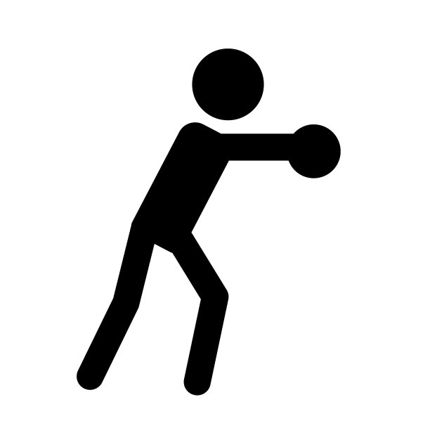 孤立背景上的运动员剪影符号图片下载