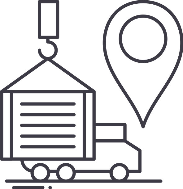 物流目的地图标线性孤立图片下载