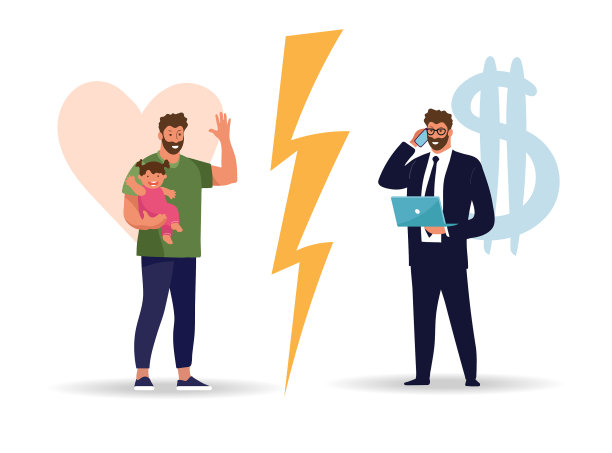 一个男人在家庭和工作之间做出选择图片下载