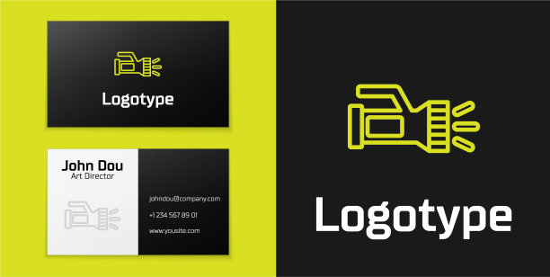 标识式线手电筒潜水员图标隔离图片下载