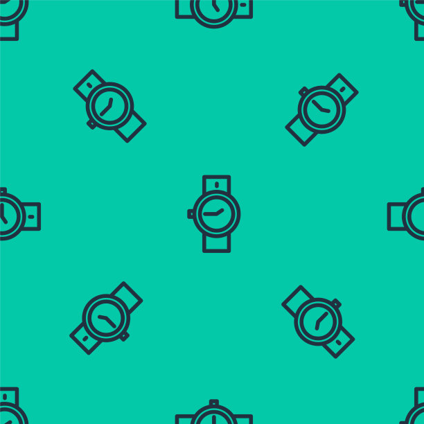 腕表图标蓝线隔离无缝图片下载