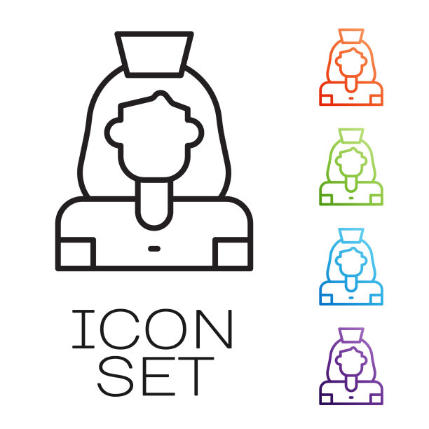 黑线清洁女工服务图标隔离图片下载