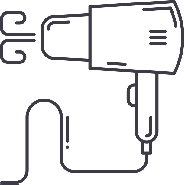 吹风机概念图标线性隔离图片下载