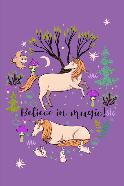 卡片上有独角兽和铭文相信图片下载