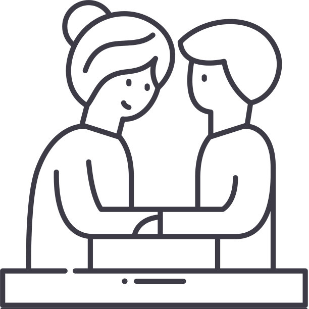 慈善图标线性孤立图片下载