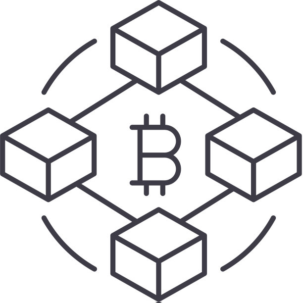 区块链技术图标线性隔离图片下载