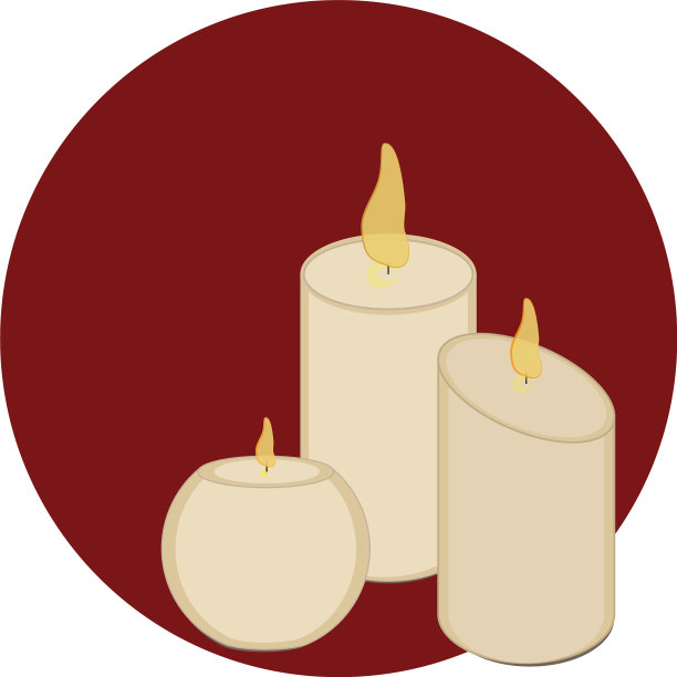 组成三支蜡烛装饰元素图片下载