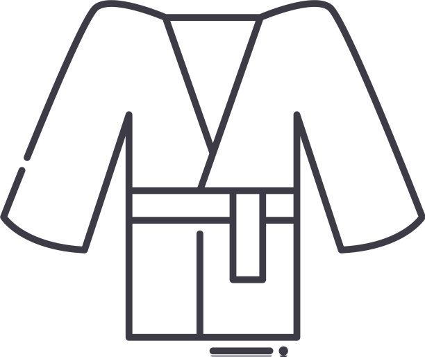 浴袍图标线性孤立薄图片下载