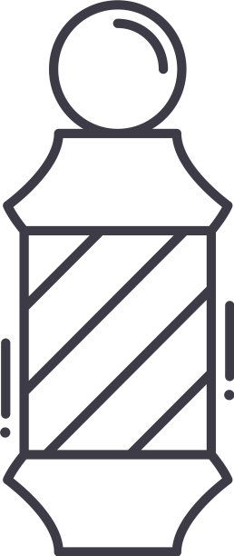 线性理发店旋转灯笼图标图片下载