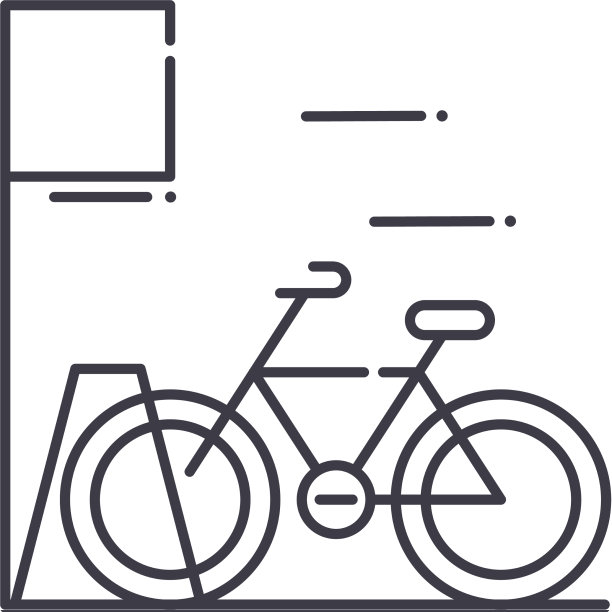 自行车停车概念图标线性孤立图片下载
