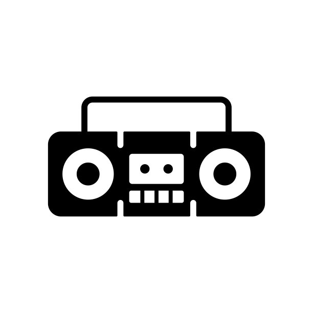 手提式卡带立体声录音机矢量图图片下载