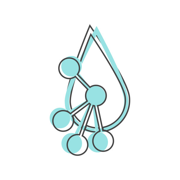 矢量图标水分子，酸滴在卡通风格上白色孤立的背景。图片下载