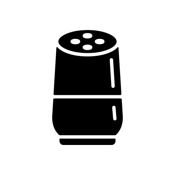 带有虚拟助手图标的智能家居扬声器图片下载