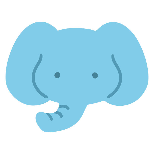 简单的蓝色大象图片下载