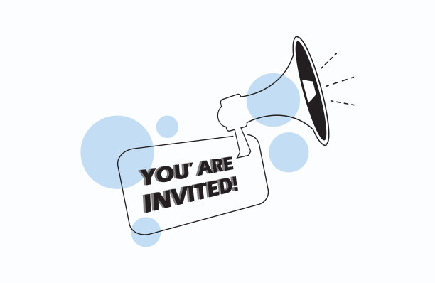 扩音器中有您的邀请信息。公告。广告。图片下载
