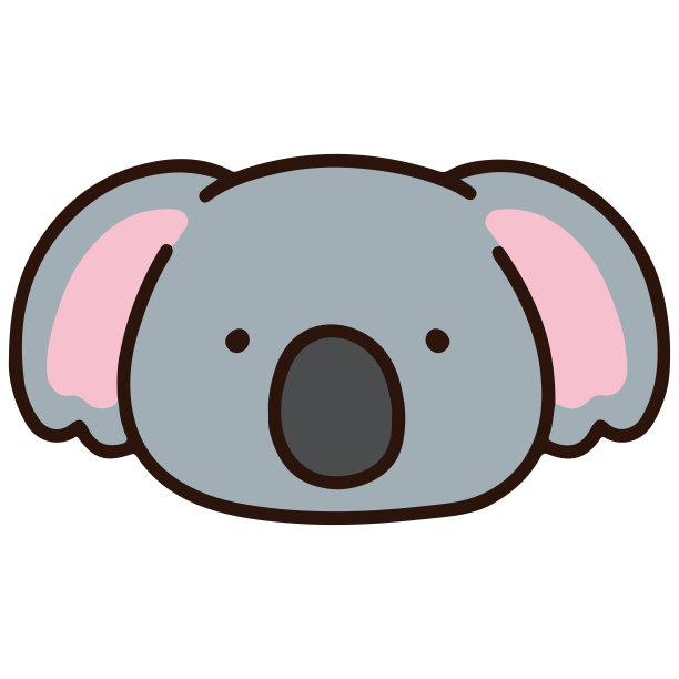 勾勒出简单可爱的考拉宝宝脸图片下载
