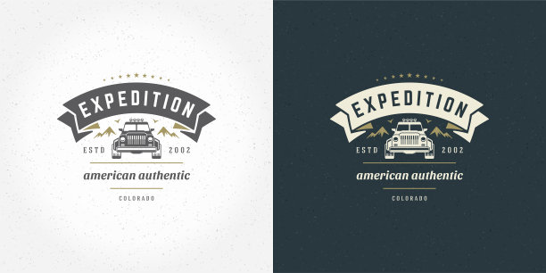 越野车标志，标志，矢量插图户外极限探险探险safari越野车剪影图片下载