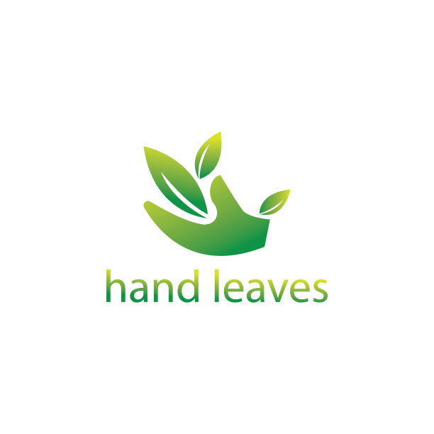 手叶标志与颜色设计模板图片下载