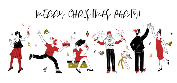 2021年庆祝圣诞节的数字和人们图片下载