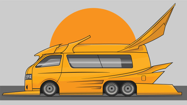 黄色货车侧视图图片下载