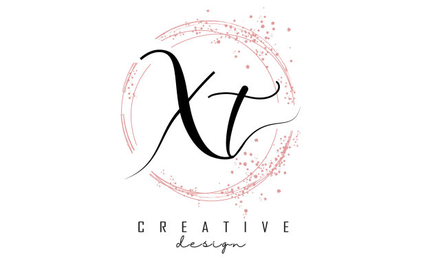 手写的xt xt字母标志，闪闪发光图片下载