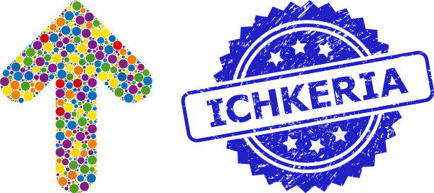 Ichkeria的Grunge水印和彩色虚线图片下载